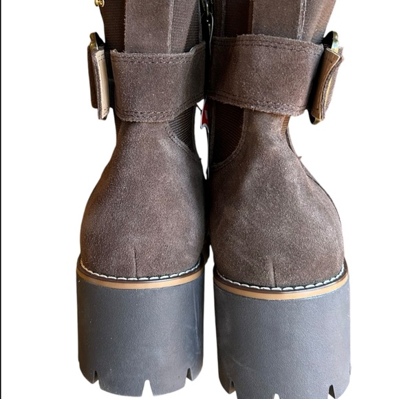 NEW Blondo Dakota Brown Suede Wedge Waterproof Booties - Picture 4 of 8